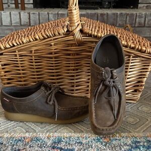 Clarks Wallabees Choc Brown Leather Loafers